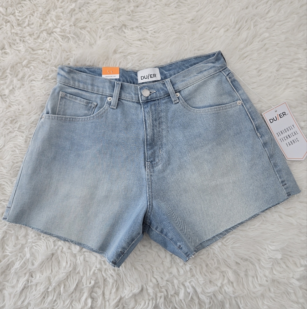 DU/ER High Waist Light Wash Denim Shorts - Women's